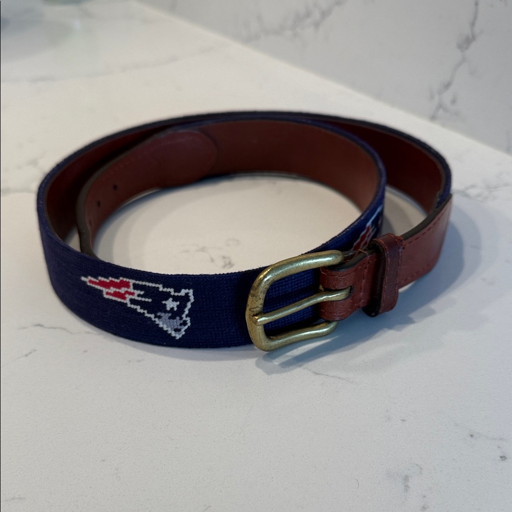 Smathers & Branson New England Patriots Needlepoint Belt - Size 34